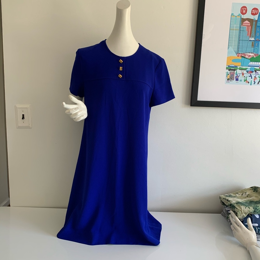 Evan-Picone Vintage Blue A line Shift Dress 6